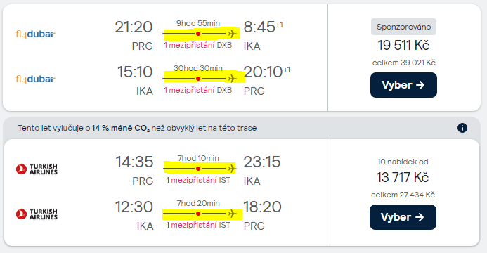 Přestupy na Skyscanner